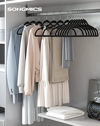 Songmics Velvet Hangers, 20 klädrock hängare, icke-halk, 360 ° svängbar krok, svart 2 Songmics Velvet Hangers, 20 klädrock hängare, icke-halk, 360 ° svängbar krok, svart - Bild 2