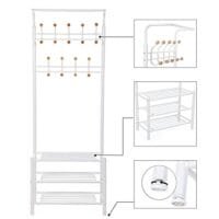 Songmics 187 cm hög metall hallträd, entréorganisatör, klädhängare, kräm 7 Songmics 187 cm hög metall hallträd, entréorganisatör, klädhängare, kräm - Bild 7