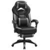 Ergonomisk gaming- och kontorsstol i svart och grått med justerbart nackstöd.
