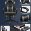Ergonomisk gaming- och kontorsstol med justerbara funktioner.