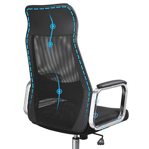 SONGMICS Kontorsstol Mesh Skrivbordsstol Ergonomisk datorstol Svart 3 SONGMICS Kontorsstol Mesh Skrivbordsstol Ergonomisk datorstol Svart - Bild 3