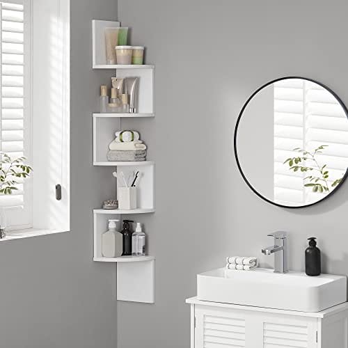 Vasagle hörnhylla, 5-ters flytande vägghylla med sicksackdesign, bokhylla, vit 5 Vasagle hörnhylla, 5-ters flytande vägghylla med sicksackdesign, bokhylla, vit - Bild 5