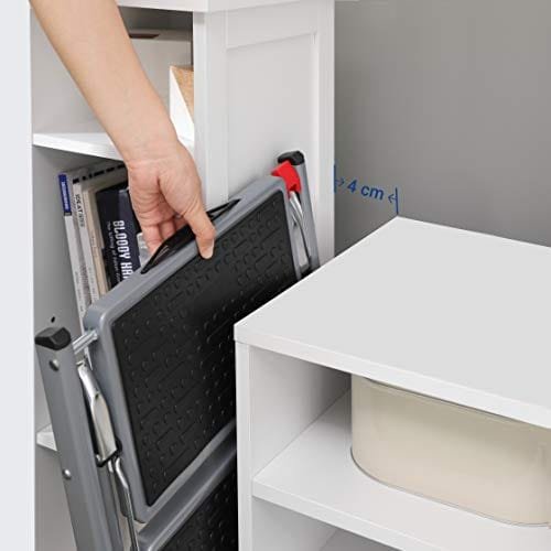 2-stegs Stege, Fällbar Stege, 20 Cm Breda Trappor Täckta med Glidgummi, med Handtag, Max. Statisk Belastning 150 Kg, Stål, Grå Och Svart 5 2-stegs Stege, Fällbar Stege, 20 Cm Breda Trappor Täckta med Glidgummi, med Handtag, Max. Statisk Belastning 150 Kg, Stål, Grå Och Svart - Bild 5