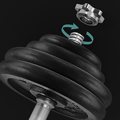 Uppsättning Av 2 Gjutjärn med Hantlar, 2 X 30 Kg Viktplattor, Justerbara För Män Kvinnor Träning, Stålgrepp, Fitnessträning, Viktlyftning, Hemgym, Svart 6 Uppsättning Av 2 Gjutjärn med Hantlar, 2 X 30 Kg Viktplattor, Justerbara För Män Kvinnor Träning, Stålgrepp, Fitnessträning, Viktlyftning, Hemgym, Svart - Bild 6