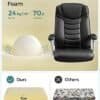 Svart kontorsstol med ergonomisk design och bekvämt ryggstöd.