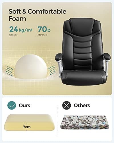 SONGMICS - Kontorsstol, Högkvalitativ PU-yta, Svart 6 SONGMICS - Kontorsstol, Högkvalitativ PU-yta, Svart - Bild 6