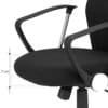 Svart ergonomisk kontorsstol med armstöd och justerbar höjd.