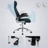 Ergonomisk kontorsstol med justerbar rygg och sits för komfort.