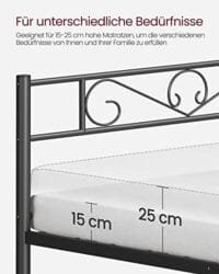 Dubbelsäng Ram Metall Säng Ram, Passar 140 X 190 Cm Madrass, För Vuxna Barn Barn, Låda Våren Behövs, Enkel Montering, För Små Utrymmen, Svart 7 Dubbelsäng Ram Metall Säng Ram, Passar 140 X 190 Cm Madrass, För Vuxna Barn Barn, Låda Våren Behövs, Enkel Montering, För Små Utrymmen, Svart - Bild 7