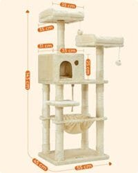 Feandrea kattträd, stabilt katttorn, 2 plysch abborre, 143 cm, beige 7 Feandrea kattträd, stabilt katttorn, 2 plysch abborre, 143 cm, beige - Bild 7