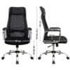 Ergonomisk svart kontorsstol med mesh ryggstöd och justerbar höjd.