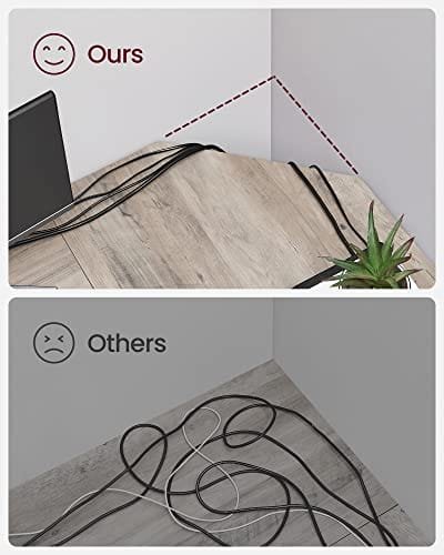 L-format datorbord med hyllor – Perfekt hörnskrivbord för arbete och gaming, Greige och svart 6 L-format datorbord med hyllor – Perfekt hörnskrivbord för arbete och gaming, Greige och svart - Bild 6
