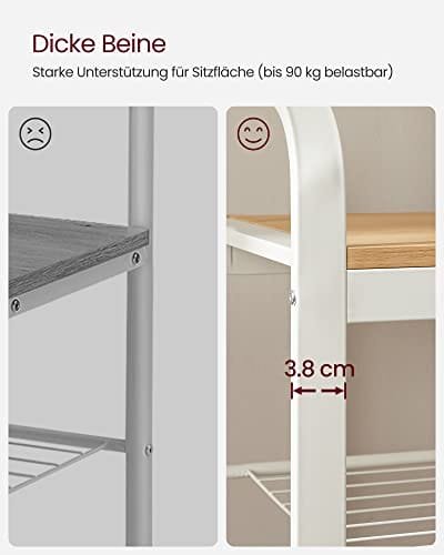 VASAGLE klädhängare, klädstativ med skoförvaringsbänk, 4-i-1-design, ek och grädde 7 VASAGLE klädhängare, klädstativ med skoförvaringsbänk, 4-i-1-design, ek och grädde - Bild 7