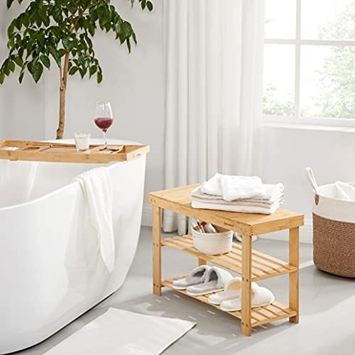 3-tier Bamboo Shoe Bench, Shoe Rack Storage Organizer, 70 X 28 X 45 Cm, Perfekt För Hall, Badrum, Vardagsrum Och Korridor 4 3-tier Bamboo Shoe Bench, Shoe Rack Storage Organizer, 70 X 28 X 45 Cm, Perfekt För Hall, Badrum, Vardagsrum Och Korridor - Bild 4