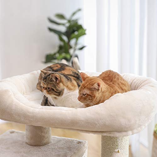 FEANDREA Cat Tree, Cat Tower XXL, Cat Condo justerbara enheter, kattleksaker, beige 3 FEANDREA Cat Tree, Cat Tower XXL, Cat Condo justerbara enheter, kattleksaker, beige - Bild 3