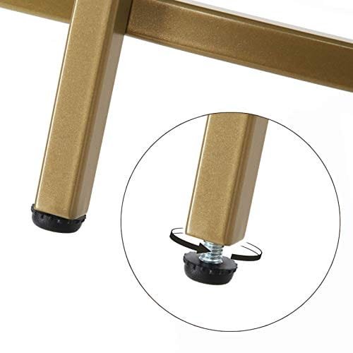 Vasagle rund soffbord, glasbord med stålram, vardagsrumsbord, guld 7 Vasagle rund soffbord, glasbord med stålram, vardagsrumsbord, guld - Bild 7