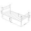 Vasagle metall sängram för madrass 3ft x 7ft, vit.