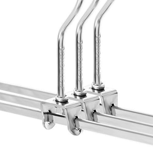 Metal Byxor Hängare, Paket med 20, Halkande Kjolhängare med Klipp För Byxor Strumpor, 31 Cm Lång, Tung, Krompläterad, Silver Och Svart 7 Metal Byxor Hängare, Paket med 20, Halkande Kjolhängare med Klipp För Byxor Strumpor, 31 Cm Lång, Tung, Krompläterad, Silver Och Svart - Bild 7