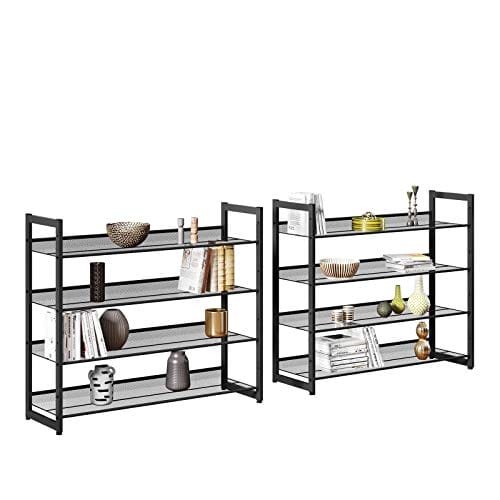 SONGMICS 8-lagers skoställ, set med 2 skoupplägg, skoförvaring i metall, svart 7 SONGMICS 8-lagers skoställ, set med 2 skoupplägg, skoförvaring i metall, svart - Bild 7