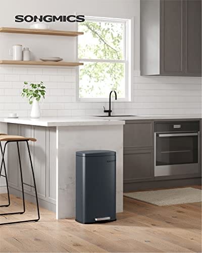 SONGMICS Kökssoptunna, återvinningskärl 30 L pedalkorg med inre plasthink, Grey 2 SONGMICS Kökssoptunna, återvinningskärl 30 L pedalkorg med inre plasthink, Grey - Bild 2