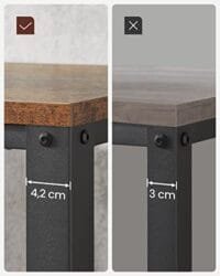 Vasagle konsolbord, entrébord, stabilt soffbord, rustik brun och svart 6 Vasagle konsolbord, entrébord, stabilt soffbord, rustik brun och svart - Bild 6