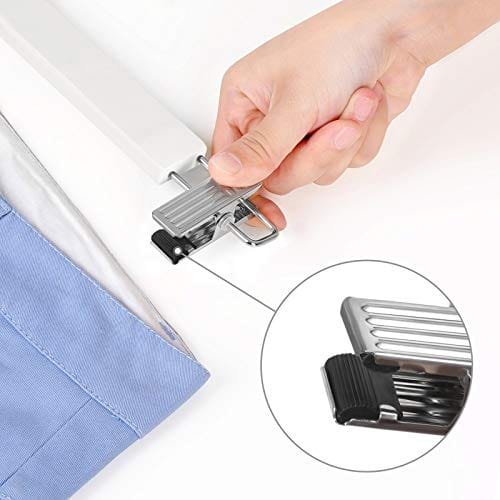 Songmics 8 byxor hängare, trä kjolhängare, med justerbara klipp, icke-halk, vit 4 Songmics 8 byxor hängare, trä kjolhängare, med justerbara klipp, icke-halk, vit - Bild 4