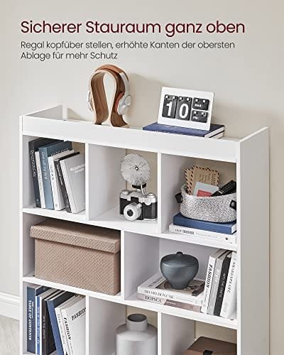 Vasagle bokhylla, träbokhylla med öppna cubbies, vit 7 Vasagle bokhylla, träbokhylla med öppna cubbies, vit - Bild 7