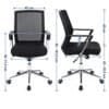 Ergonomisk kontorsstol med mesh rygg och justerbar höjd.