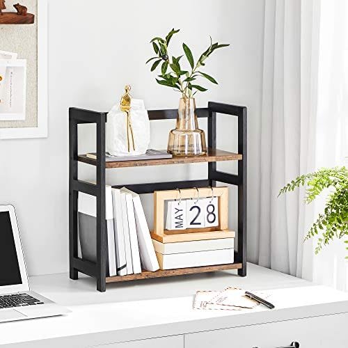 Songmics kryddställ, 2-vånings förvaringshylla för bänkskivor, rustikbrun och svart 4 Songmics kryddställ, 2-vånings förvaringshylla för bänkskivor, rustikbrun och svart - Bild 4