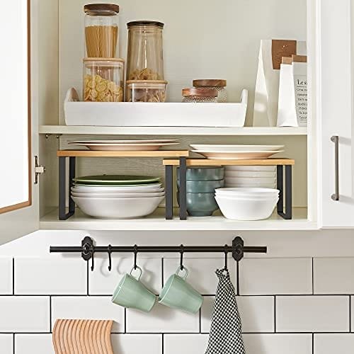 Songmics 2 Kryddställ, skåpshyllor, utbyggbar kökshylla arrangör, svart och naturlig 2 Songmics 2 Kryddställ, skåpshyllor, utbyggbar kökshylla arrangör, svart och naturlig - Bild 2