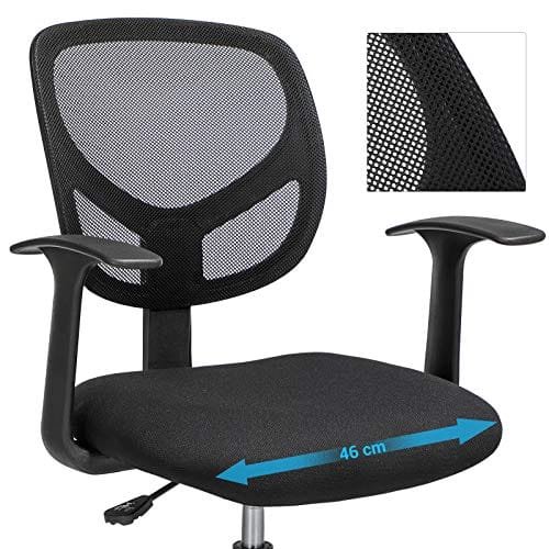 SONGMICS Kontorsstol Ergonomisk arbetspall med armstöd sits, svart 6 SONGMICS Kontorsstol Ergonomisk arbetspall med armstöd sits, svart - Bild 6