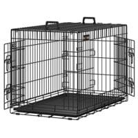 Dog Crate, Foldbar, 92,5 Cm Lång, 2 Dörrar, L, Black
