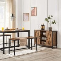 VASAGLE bordsbänkar, set om 2, matsal, vardagsrum, rustik brun 6 VASAGLE bordsbänkar, set om 2, matsal, vardagsrum, rustik brun - Bild 6