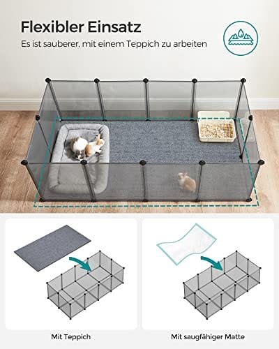 Pet Playpen, Guinea Pig Run And Cage With Floor, Inomhus Diy Transparent Plasthölje För Hamstrar, Kaniner, Igelkottar, Små Djurens Träningsmiljö, Grå 6 Pet Playpen, Guinea Pig Run And Cage With Floor, Inomhus Diy Transparent Plasthölje För Hamstrar, Kaniner, Igelkottar, Små Djurens Träningsmiljö, Grå - Bild 6