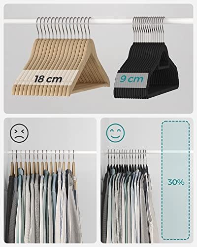 Songmics Velvet Hangers, 20 klädrock hängare, icke-halk, 360 ° svängbar krok, svart 6 Songmics Velvet Hangers, 20 klädrock hängare, icke-halk, 360 ° svängbar krok, svart - Bild 6