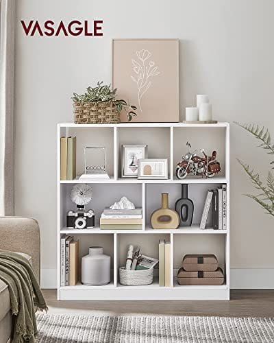 Vasagle bokhylla, träbokhylla med öppna cubbies, vit 2 Vasagle bokhylla, träbokhylla med öppna cubbies, vit - Bild 2