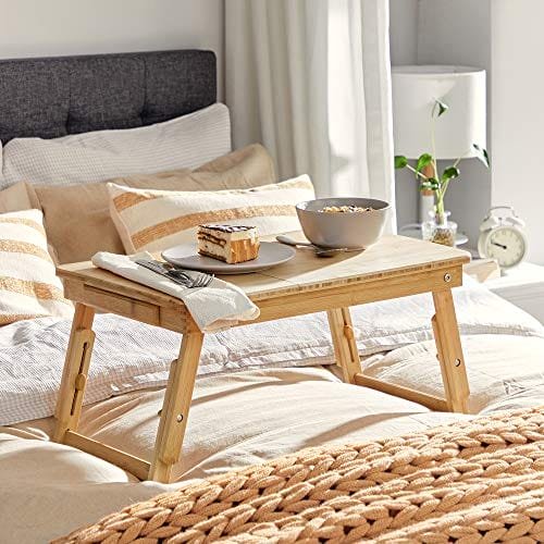 Songmics Bambu Lap Desk, Laptop Table, Breakfast Tray med 5 justerbara lutningsvinklar, Natural 2 Songmics Bambu Lap Desk, Laptop Table, Breakfast Tray med 5 justerbara lutningsvinklar, Natural - Bild 2