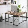Vasagle L-format skrivbord med skärmstativ för studier och arbete.