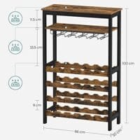 köksställ med Glashållare För Kök Bar Matsal Vintage Brun Svart 4 köksställ med Glashållare För Kök Bar Matsal Vintage Brun Svart - Bild 4