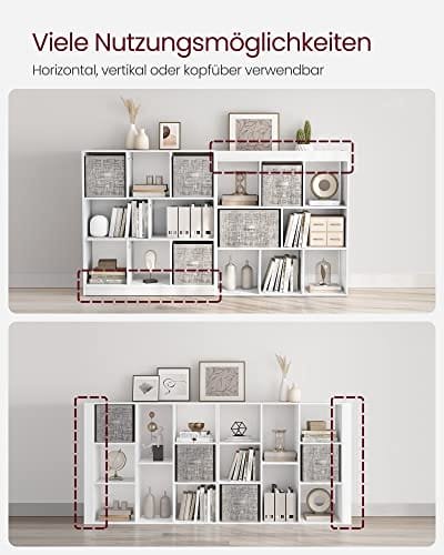 Vasagle bokhylla, träbokhylla med öppna cubbies, vit 6 Vasagle bokhylla, träbokhylla med öppna cubbies, vit - Bild 6