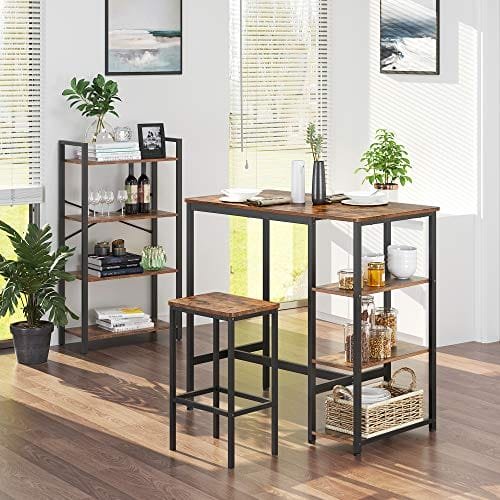 Vasagle bar bord, köksbord, matbord med 3 hyllor, 109 x 60 x 100 cm, rustik brun 4 Vasagle bar bord, köksbord, matbord med 3 hyllor, 109 x 60 x 100 cm, rustik brun - Bild 4