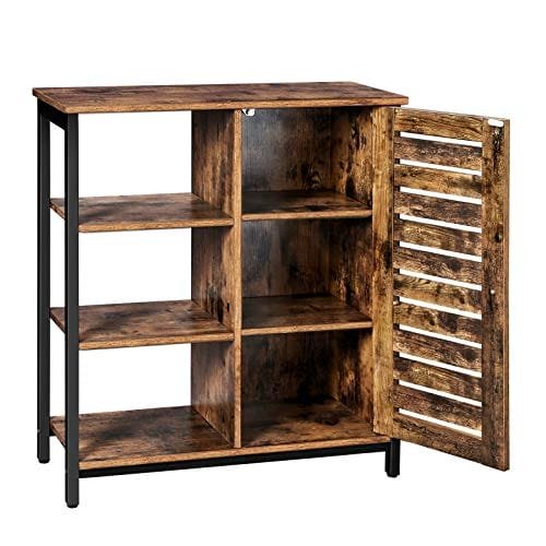 VASAGLE förvaringsskåp, skåp, multifunktionsskåp, 3 hyllor, rustikt brunt och svart 3 VASAGLE förvaringsskåp, skåp, multifunktionsskåp, 3 hyllor, rustikt brunt och svart - Bild 3