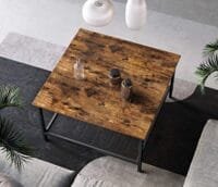 VASAGLE Soffbord, fyrkantigt cocktailbord med rymlig bordsskiva, rustikt brunt och svart 4 VASAGLE Soffbord, fyrkantigt cocktailbord med rymlig bordsskiva, rustikt brunt och svart - Bild 4