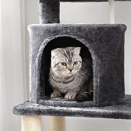 FEANDREA kattträd, högt katttorn, 2 grottor, rökigt grått 6 FEANDREA kattträd, högt katttorn, 2 grottor, rökigt grått - Bild 6