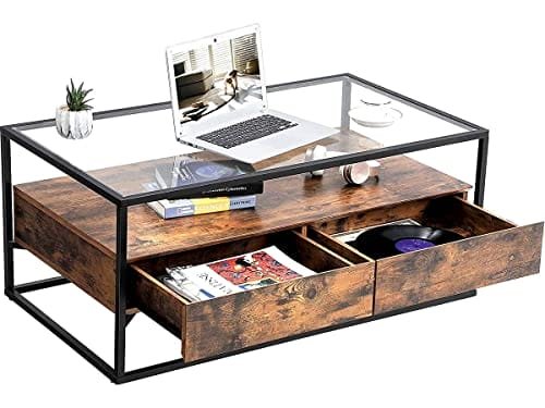 Soffbord i trä, Rustik Brun/Svart, 106 x 57 x 45 cm 4 Soffbord i trä, Rustik Brun/Svart, 106 x 57 x 45 cm - Bild 4