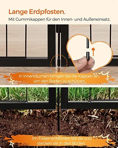 Feandrea 8-panels lekhage, bur i järn, kraftigt husdjur, 77 x 80 cm, svart 5 Feandrea 8-panels lekhage, bur i järn, kraftigt husdjur, 77 x 80 cm, svart - Bild 5