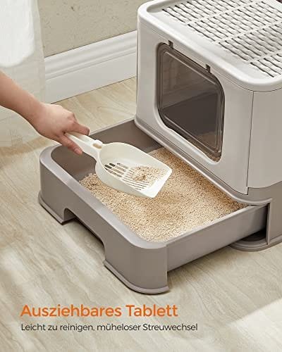 Feandrea kattkullfack med lock för katter upp till 15 kg havregryn varm grå 3 Feandrea kattkullfack med lock för katter upp till 15 kg havregryn varm grå - Bild 3