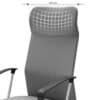 Grå ergonomisk kontorsstol med vadderad sits och nätryggstöd.