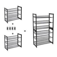 Songmics 3-Tier Shoe Rack Storage, Steel Mesh, Flat eller Angled Stackable svart 7 Songmics 3-Tier Shoe Rack Storage, Steel Mesh, Flat eller Angled Stackable svart - Bild 7