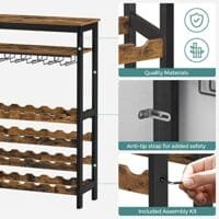 köksställ med Glashållare För Kök Bar Matsal Vintage Brun Svart 6 köksställ med Glashållare För Kök Bar Matsal Vintage Brun Svart - Bild 6
